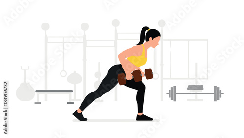 Fitness enthusiast weight training in modern gym setting