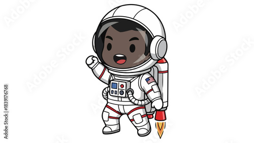 empowering futures a joyful astronauts diverse journey to infinite stars, isolated on transparent background