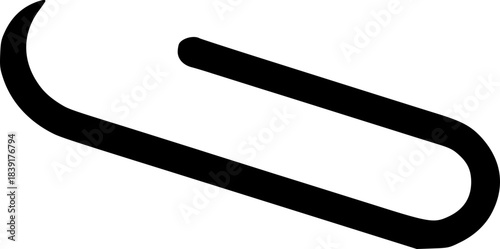 Monochrome Paperclip Shape Silhouette Vector Design