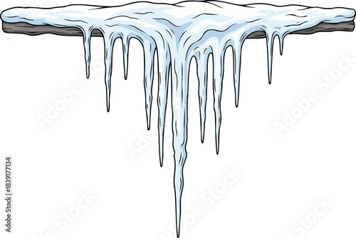 glistening sentinels winters icy sculptures drip with chilling, evocative beauty, isolated on transparent background