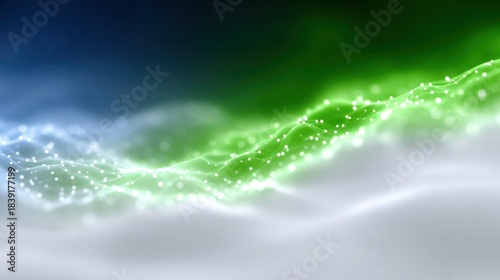 Abstract Energy Wave: Capturing the essence of digital interconnectedness, a vibrant wave of energy pulsates through a gradient of color, symbolizing innovation and technological advancement.