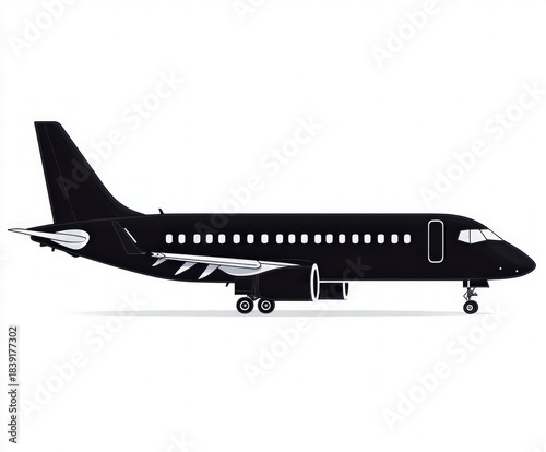 aircraft silhouette , black...