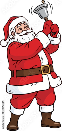 hear the festive call santa rings in the season with joyful celebration, isolated on transparent background
