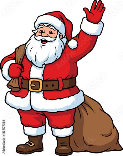 heartfelt holiday hello santas iconic greeting and season of generosity unfolds, isolated on transparent background