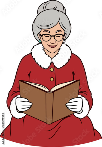 holiday hearth narrator crafting christmas lore with warmth and wisdom, isolated on transparent background