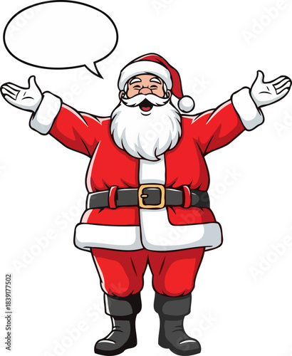 jolly santas open arms a festive canvas for your merry holiday communication, isolated on transparent background