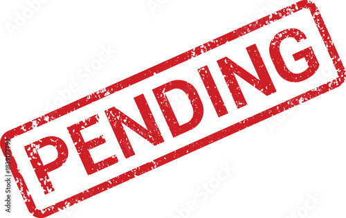 Red Grungy Pending Stamp Indicating Status
