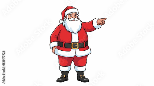 santas festive pointer guiding your audience to holiday happiness, isolated on transparent background