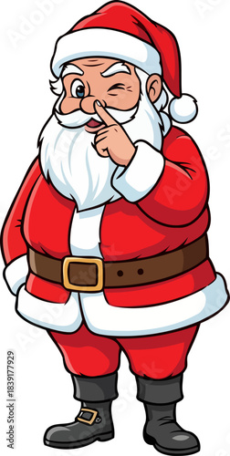 santas little secret the enigmatic wink of holiday wonder and cheer, isolated on transparent background