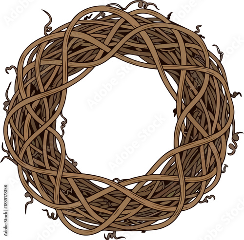 sylvan labyrinth intricate vines reveal natures endless cycle and mystery, isolated on transparent background