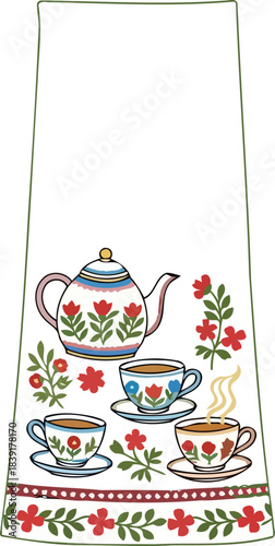 teatime tapestry weaving warmth and whimsy into every comforting sip, isolated on transparent background