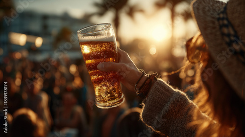 Young people drinking beer ...