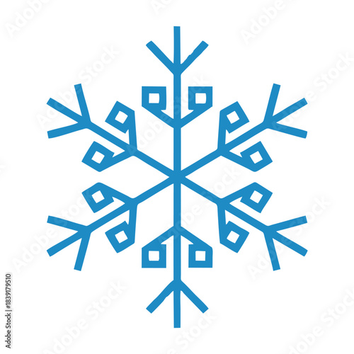 Square-Detail Geometric Snowflake Icon