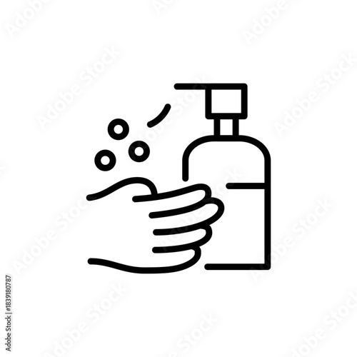 手指の消毒をイメージした医療系アイコン