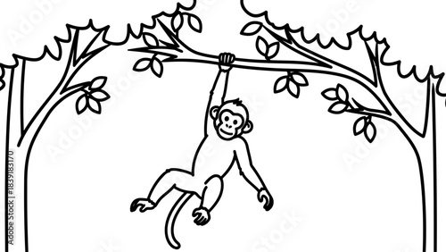 arboreal ballet a symbol of wild freedom captured with clean lines, isolated on transparent background