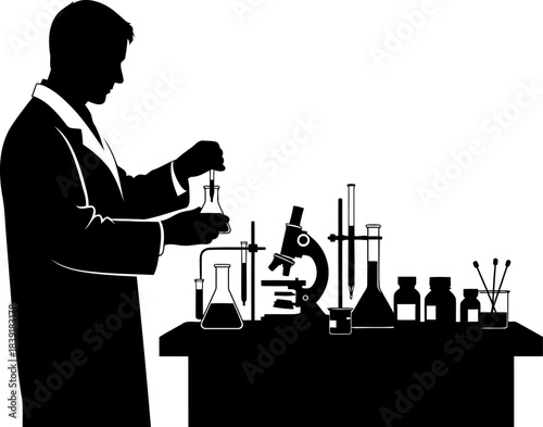 architect of discovery unlocking scientific breakthroughs and shaping tomorrows world, isolated on transparent background