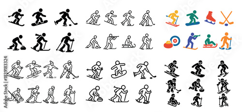 Winter sports pictograms collection