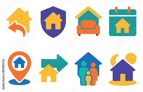 Colorful Home Icons Grid