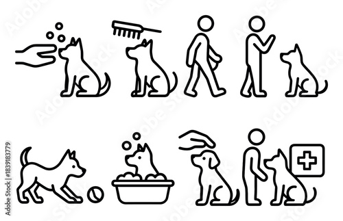 Minimalist Pet Care Icons