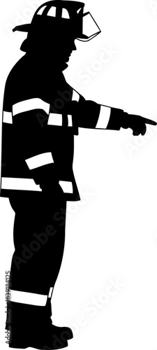 frontline director pointing towards urgency and lifesaving action, isolated on transparent background