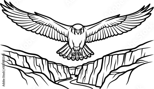 sky sovereign the unyielding majesty of flight across deep, primal gorges, isolated on transparent background