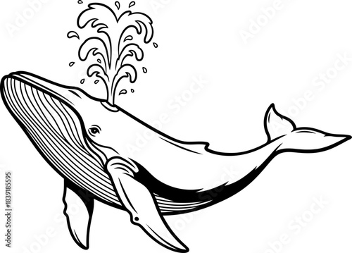 spouting majesty the oceans ancient mariner, embodying wild freedom, isolated on transparent background