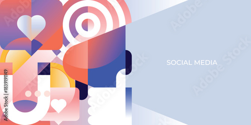 Social Media Interaction and Influencer Marketing Abstract Background, Digital Promotion, Online Engagement and Marketing Strategy Concept