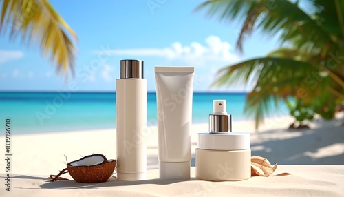 Tropical Beach Skincare Products.