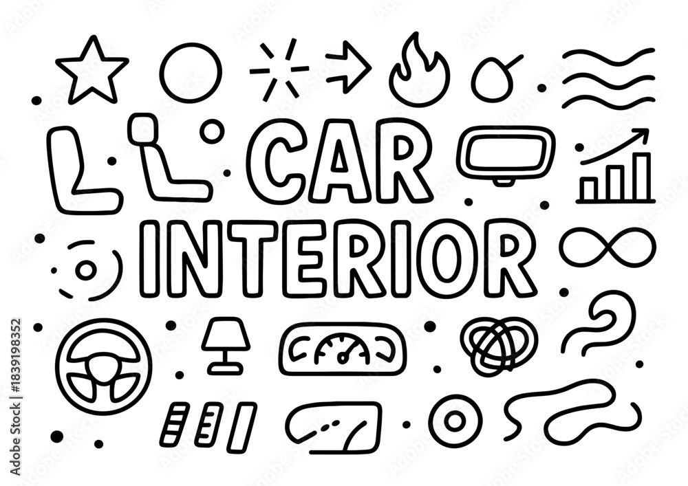 Obraz premium Car Interior Icons