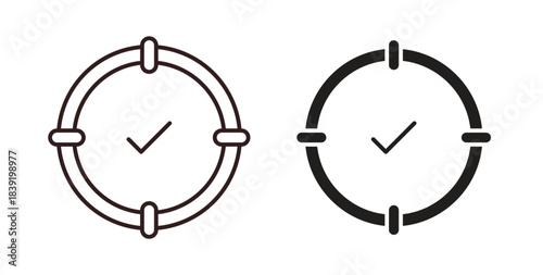 Accuracy icons in line designs. solid silhouette style in black