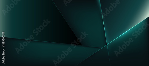 Modern abstract luxury banner, abstract green and black polygon elegant background vector for branding presentation or product ads bg