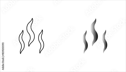 steam_smoke_icon set .black silhouette icon depicting three rising steam or smoke waves, representing heat, aroma, temperature, vapor, or cooking concepts.