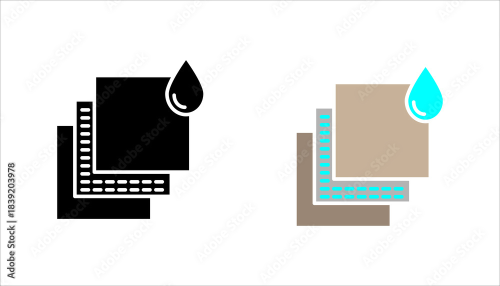 Φωτογραφία Layered Material with Water Drop Icon se t