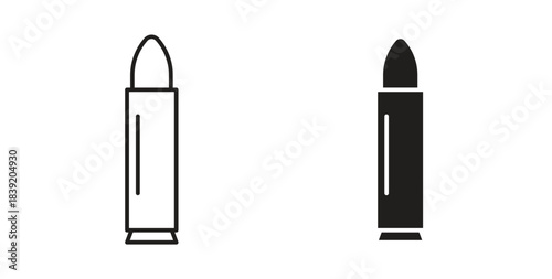 Bullet icons in line designs. solid silhouette style in black