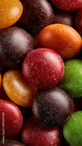 Colorful candy assortment with vibrant textures and flavors displayed in close-up view during daytime