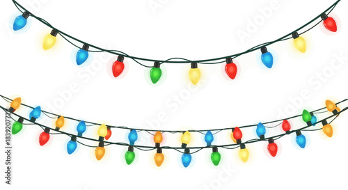 party streamers on white background