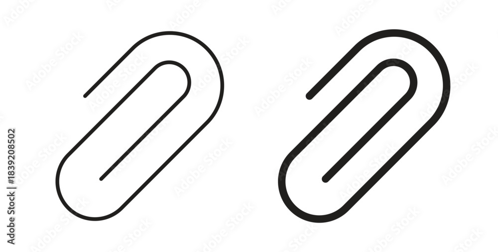 Fototapeta premium Clip icons in line designs. solid silhouette style in black