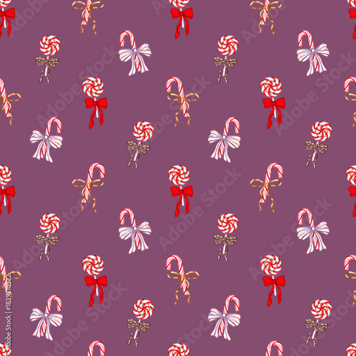 Christmas seamless pattern. Illustration for fabric und textile design, wallpaper, packaging, invitation, holiday design, greeting cards, decoration.