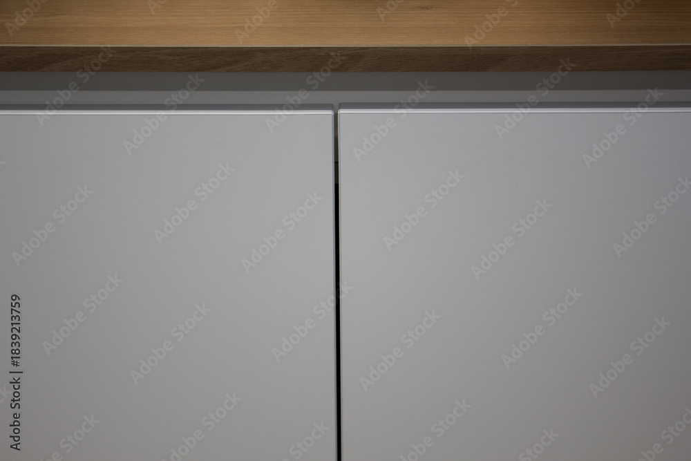 Fototapeta premium It's a modern white storage cabinet.