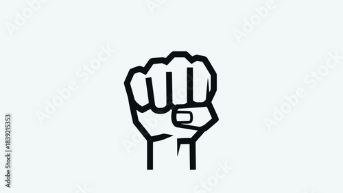 Vector illustration of a clenched fist icon, revolution symbol, freedom concept design.