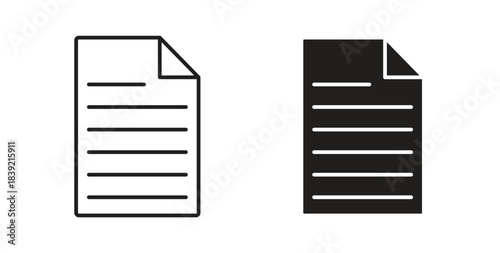 File icons in line designs. solid silhouette style in black