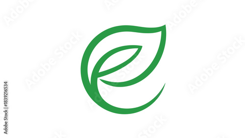 Vector illustration of abstract olive green leaf, simple design element concept