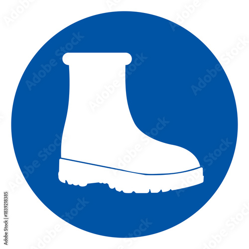 Wear Boot Protection Symbol Sign,Vector Illustration, Isolated On White Background Label. EPS10