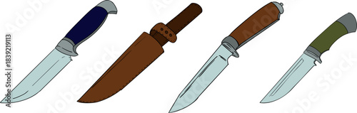 Vector colored elements of traditional horse hunting. For education materials, design 