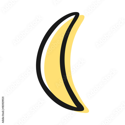 Hand Drawn Crescent Moon