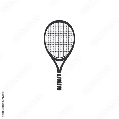 Isolated tennis racket illustration with strings for sports or recreational activities