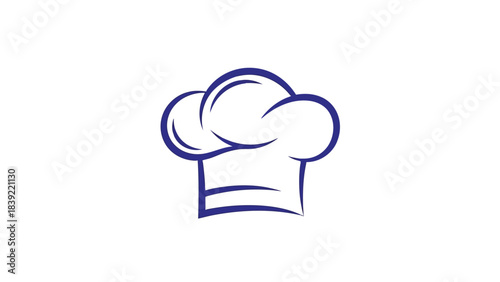 Vector illustration of blue chef hat, culinary, cooking, and restaurant symbol