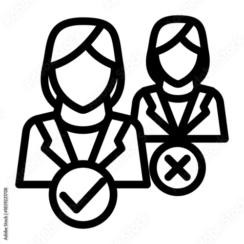 Employee Selection Worker Businessman Icon from Curriculum Vitae Icon Collection (Outline style)