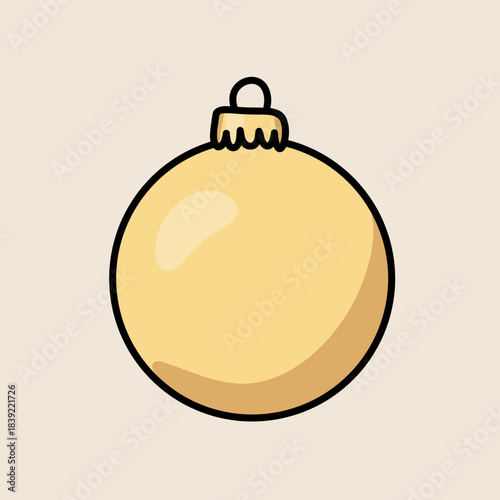 Golden Christmas Ball 3d Style Vector Illustration Icon Isolated on Light Background