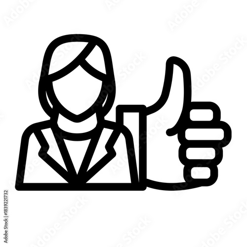 Thumbs Up Review Like Rating Icon from Curriculum Vitae Icon Collection (Outline style)
